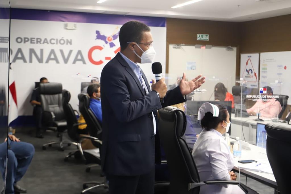 Alcalde Juan José Ayola sustentando el plan para la vacunación del Circuito 8-4, en calidad de coordinador del plan de vacunación #PANAVAC19 del Circuito 8-4.
